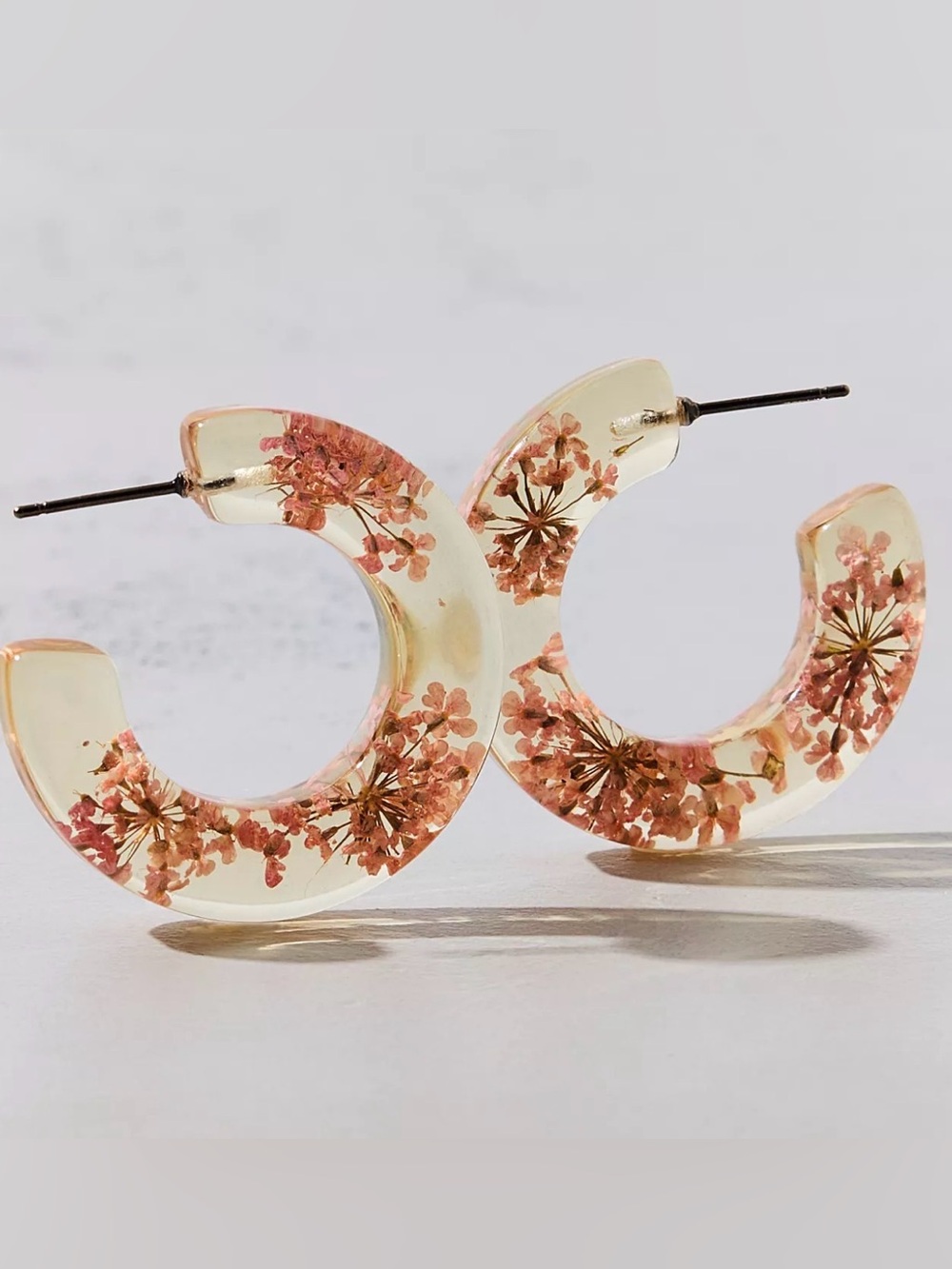 Bloom Flower Chunky Acrylic Hoop Earrings